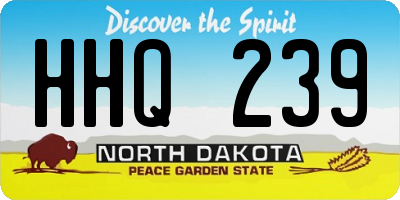 ND license plate HHQ239