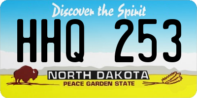ND license plate HHQ253
