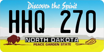 ND license plate HHQ270