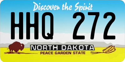ND license plate HHQ272