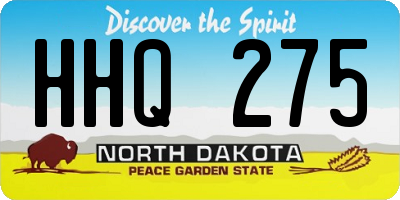 ND license plate HHQ275