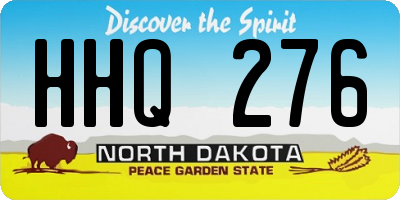 ND license plate HHQ276