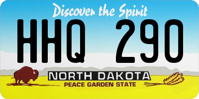 ND license plate HHQ290