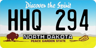 ND license plate HHQ294