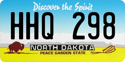 ND license plate HHQ298