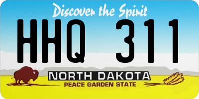 ND license plate HHQ311