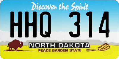 ND license plate HHQ314