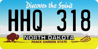 ND license plate HHQ318
