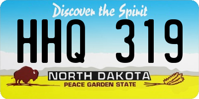 ND license plate HHQ319