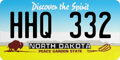 ND license plate HHQ332