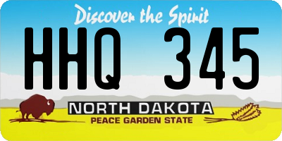 ND license plate HHQ345