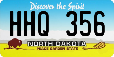 ND license plate HHQ356