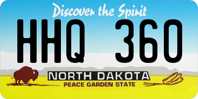 ND license plate HHQ360
