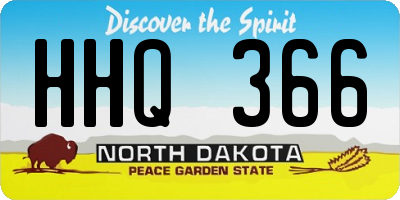 ND license plate HHQ366