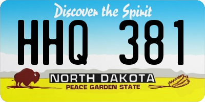 ND license plate HHQ381
