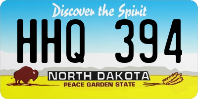 ND license plate HHQ394
