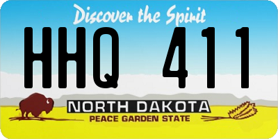 ND license plate HHQ411