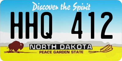 ND license plate HHQ412