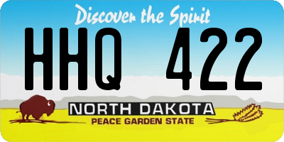 ND license plate HHQ422