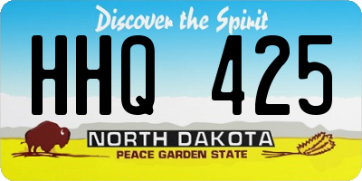 ND license plate HHQ425