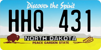ND license plate HHQ431