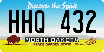 ND license plate HHQ432