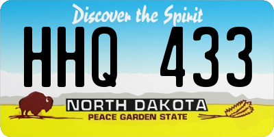 ND license plate HHQ433