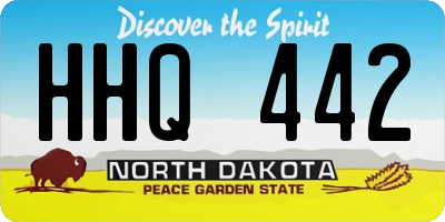 ND license plate HHQ442