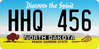 ND license plate HHQ456