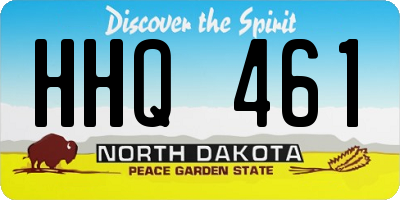 ND license plate HHQ461