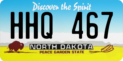 ND license plate HHQ467
