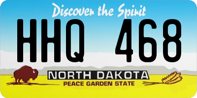 ND license plate HHQ468