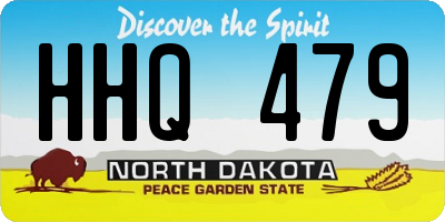 ND license plate HHQ479