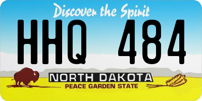 ND license plate HHQ484
