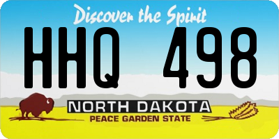 ND license plate HHQ498