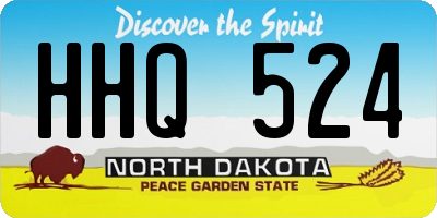 ND license plate HHQ524