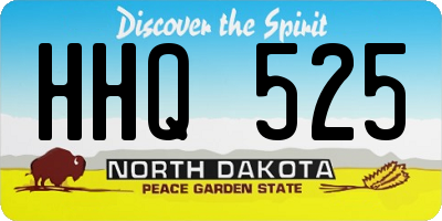ND license plate HHQ525