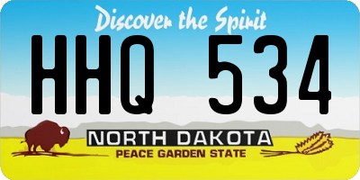 ND license plate HHQ534