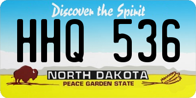 ND license plate HHQ536