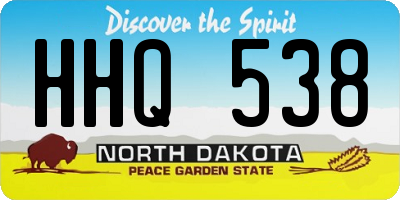 ND license plate HHQ538