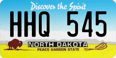 ND license plate HHQ545