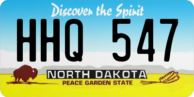 ND license plate HHQ547