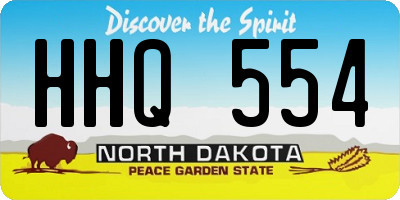 ND license plate HHQ554
