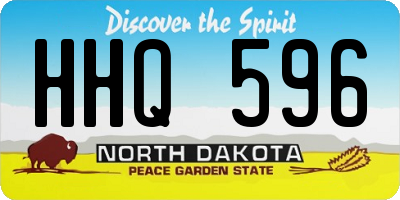 ND license plate HHQ596