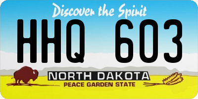 ND license plate HHQ603