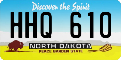 ND license plate HHQ610