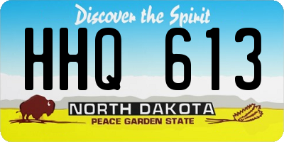 ND license plate HHQ613