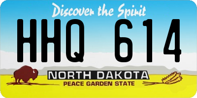ND license plate HHQ614