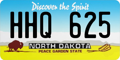ND license plate HHQ625