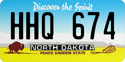 ND license plate HHQ674